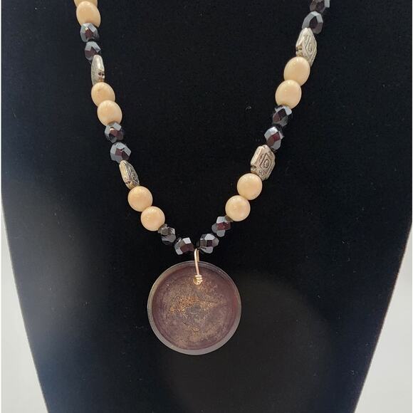 Southwestern Style Necklace Pendant Gecko Lizard Natural Stone Look 925 Clasp - Picture 3 of 9